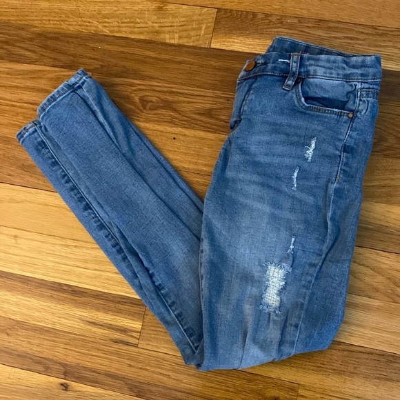 Blank NYC Girls Blue Ripped Skinny Jeans Size 10 - Picture 1 of 9